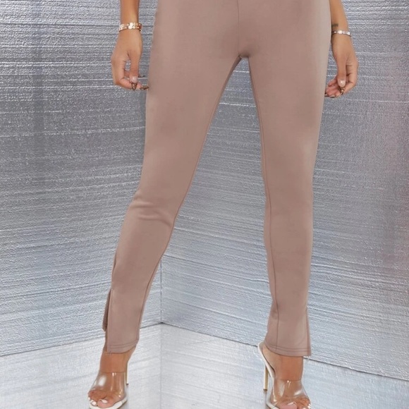 SHEIN SXY Split Hem Solid Leggings - Picture 4 of 5
